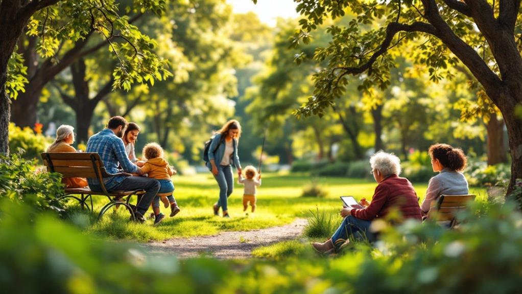exploring nearby green spaces